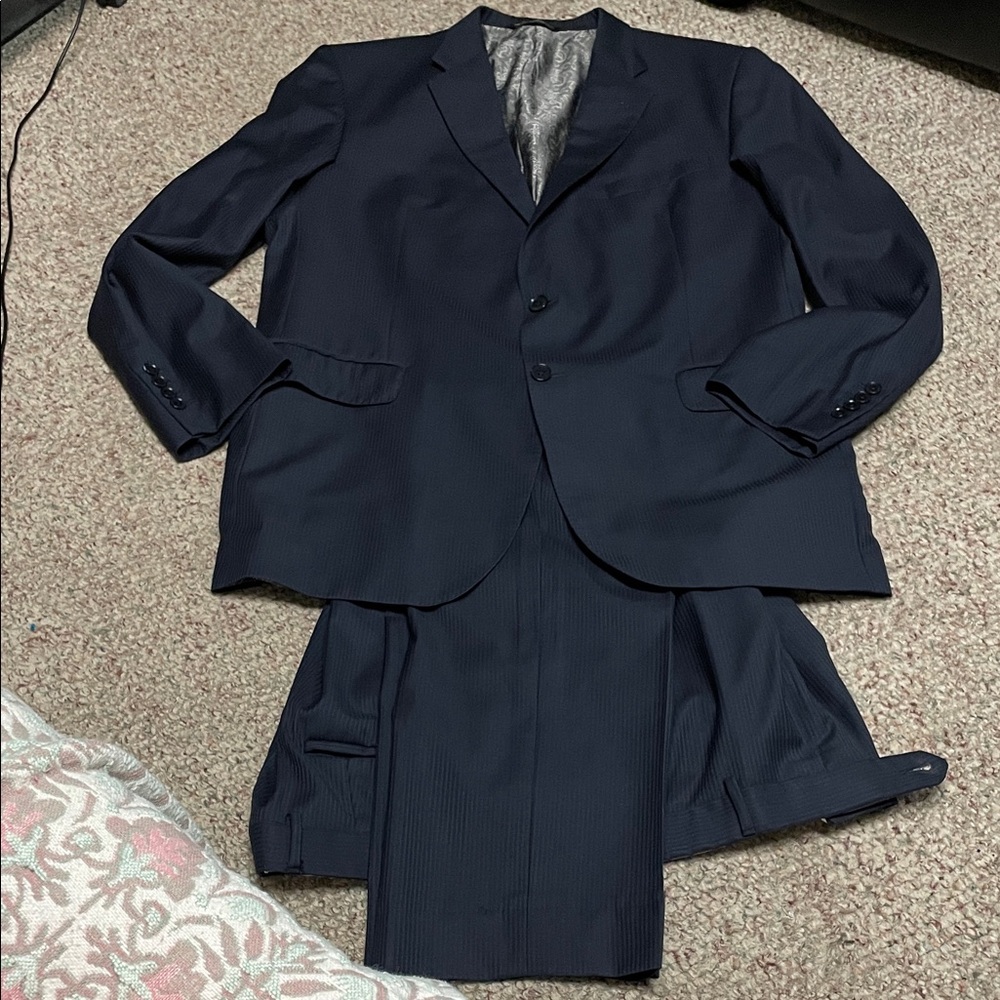 Coppley black label Navy Blue Suit- 46w/38